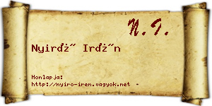 Nyirő Irén névjegykártya